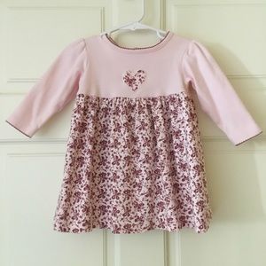 Lilly Wicket 12M Dress Pink Floral Long Sleeve Cotton Comfortable Adorable Heart